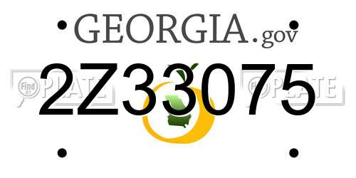 2Z33075 Georgia License Plate