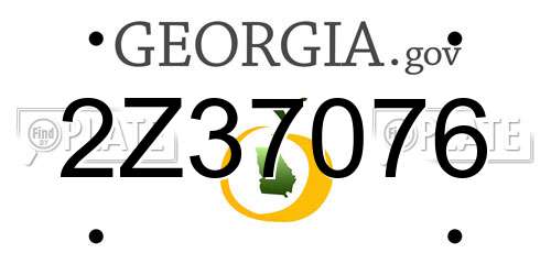 2Z37076 Georgia License Plate