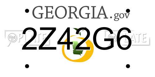 2Z42G6 Georgia License Plate