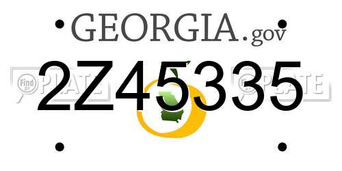 2Z45335 Georgia License Plate