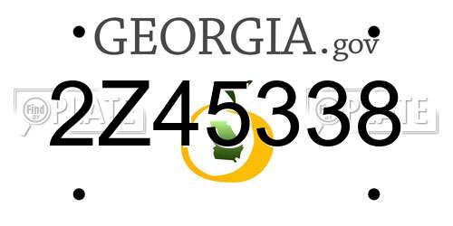 2Z45338 Georgia License Plate