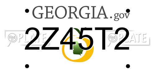 2Z45T2 Georgia License Plate