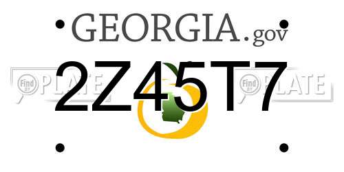 2Z45T7 Georgia License Plate