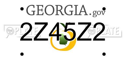 2Z45Z2 Georgia License Plate
