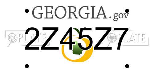 2Z45Z7 Georgia License Plate