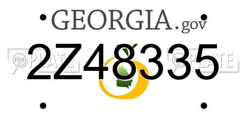 2Z48335 Georgia License Plate