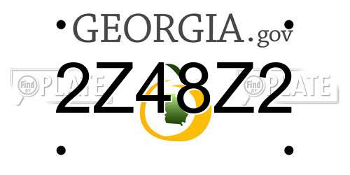 2Z48Z2 Georgia License Plate