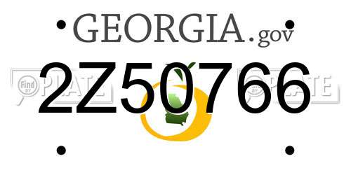 2Z50766 Georgia License Plate