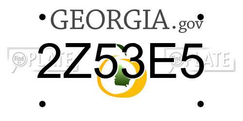 2Z53E5 Georgia License Plate