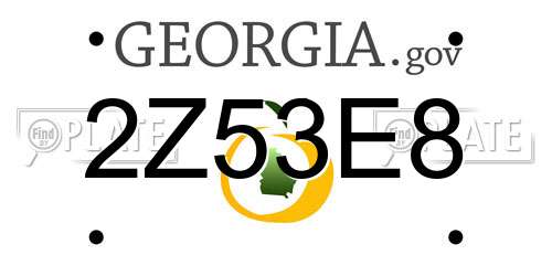 2Z53E8 Georgia License Plate