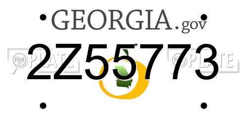 2Z55773 Georgia License Plate