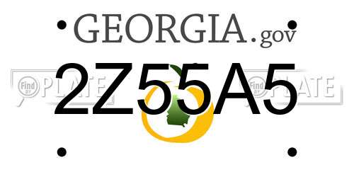 2Z55A5 Georgia License Plate