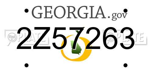 2Z57263 Georgia License Plate