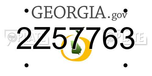 2Z57763 Georgia License Plate