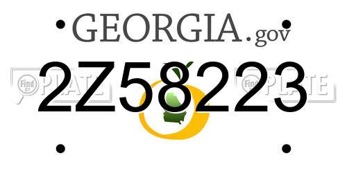 2Z58223 Georgia License Plate