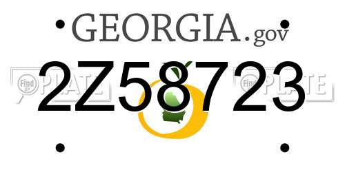 2Z58723 Georgia License Plate