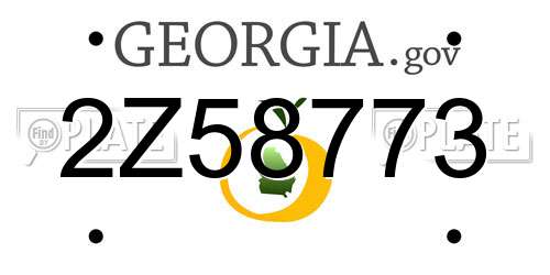 2Z58773 Georgia License Plate