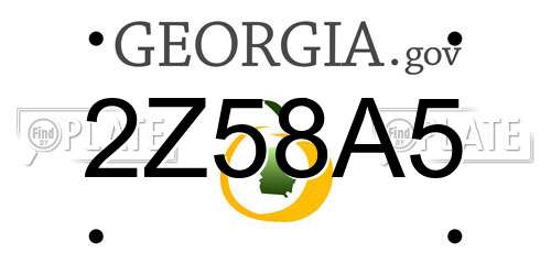 2Z58A5 Georgia License Plate