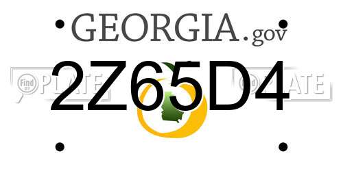 2Z65D4 Georgia License Plate