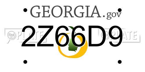 2Z66D9 Georgia License Plate