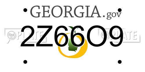 2Z66O9 Georgia License Plate