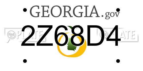 2Z68D4 Georgia License Plate