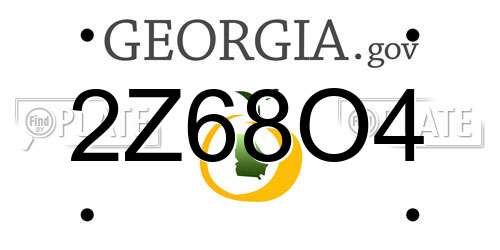 2Z68O4 Georgia License Plate