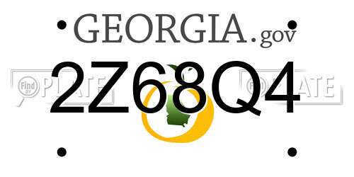 2Z68Q4 Georgia License Plate