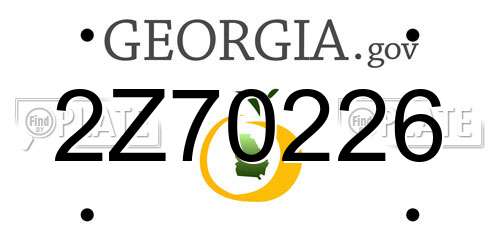 2Z70226 Georgia License Plate