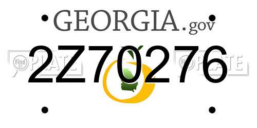 2Z70276 Georgia License Plate