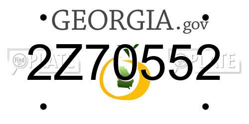 2Z70552 Georgia License Plate
