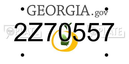 2Z70557 Georgia License Plate