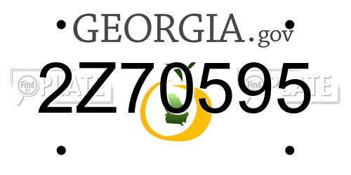 2Z70595 Georgia License Plate