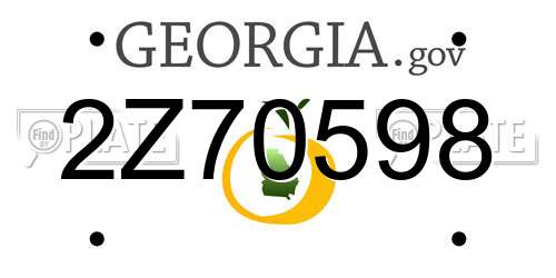 2Z70598 Georgia License Plate