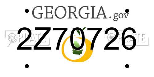2Z70726 Georgia License Plate