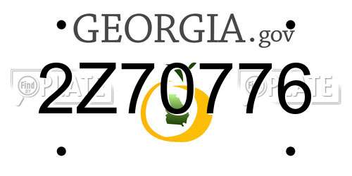 2Z70776 Georgia License Plate