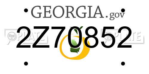 2Z70852 Georgia License Plate