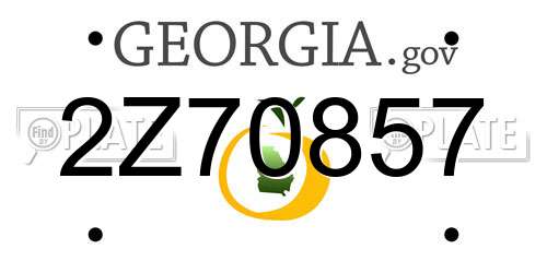 2Z70857 Georgia License Plate