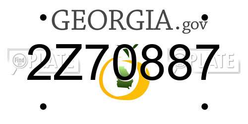 2Z70887 Georgia License Plate