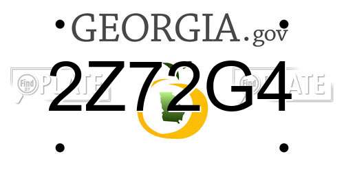 2Z72G4 Georgia License Plate