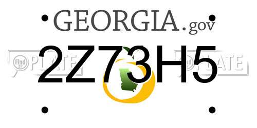 2Z73H5 Georgia License Plate