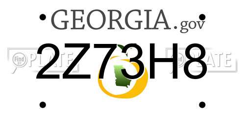 2Z73H8 Georgia License Plate