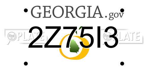2Z75I3 Georgia License Plate
