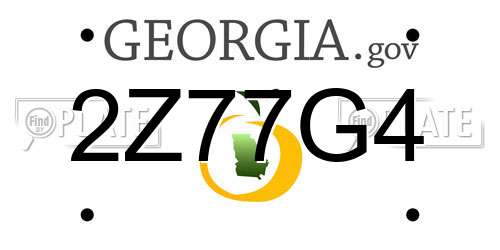 2Z77G4 Georgia License Plate