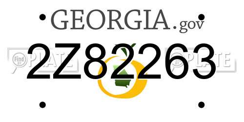 2Z82263 Georgia License Plate