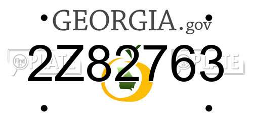 2Z82763 Georgia License Plate