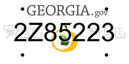 2Z85223 Georgia License Plate
