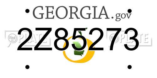 2Z85273 Georgia License Plate