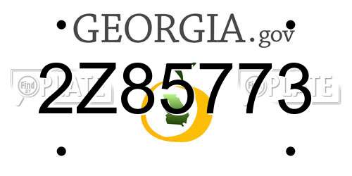 2Z85773 Georgia License Plate