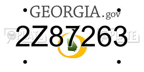 2Z87263 Georgia License Plate